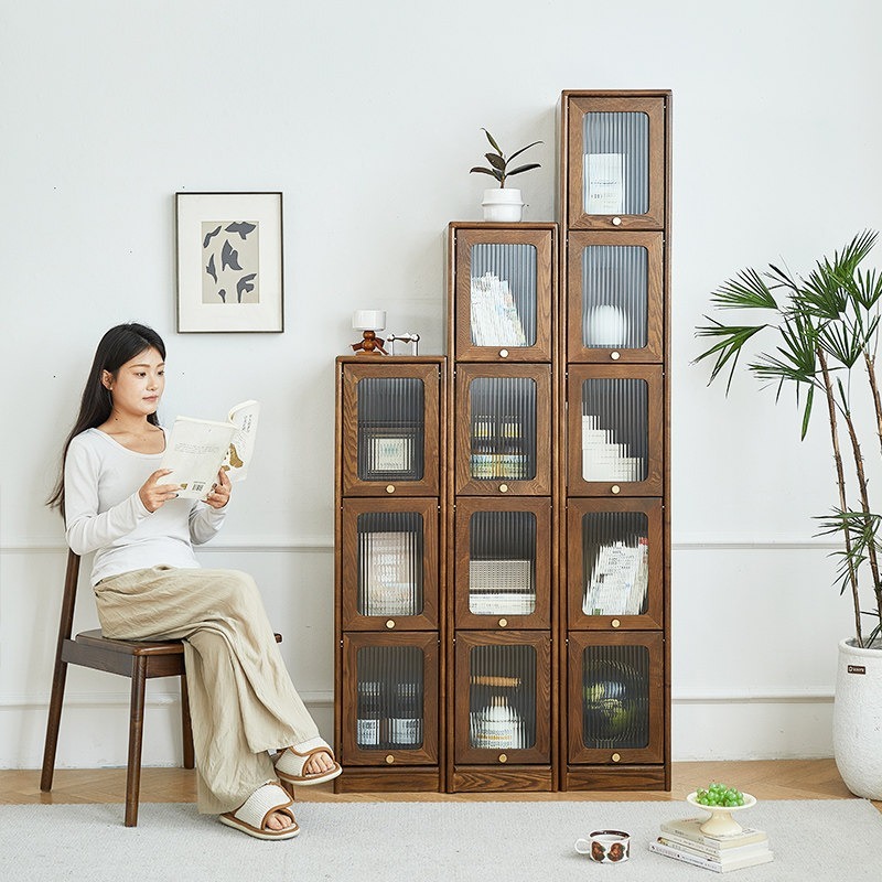 Storage - Woodworking Workshop Solid Wood Bookcase Flip