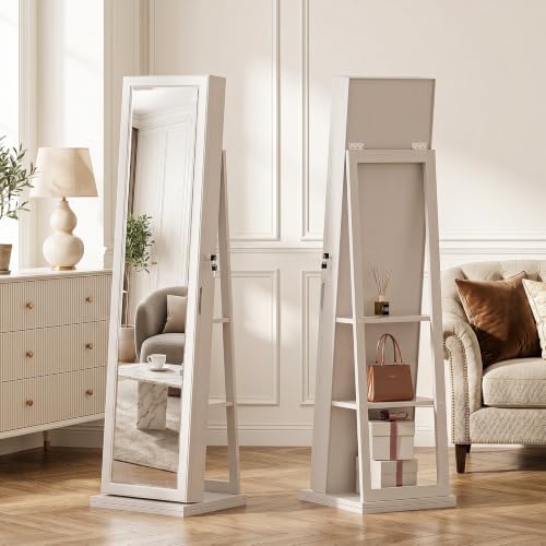 4-In-1 Jewelry Cabinet Jewelry - Full Length Mirror Jewelry Armoire 评论和价格