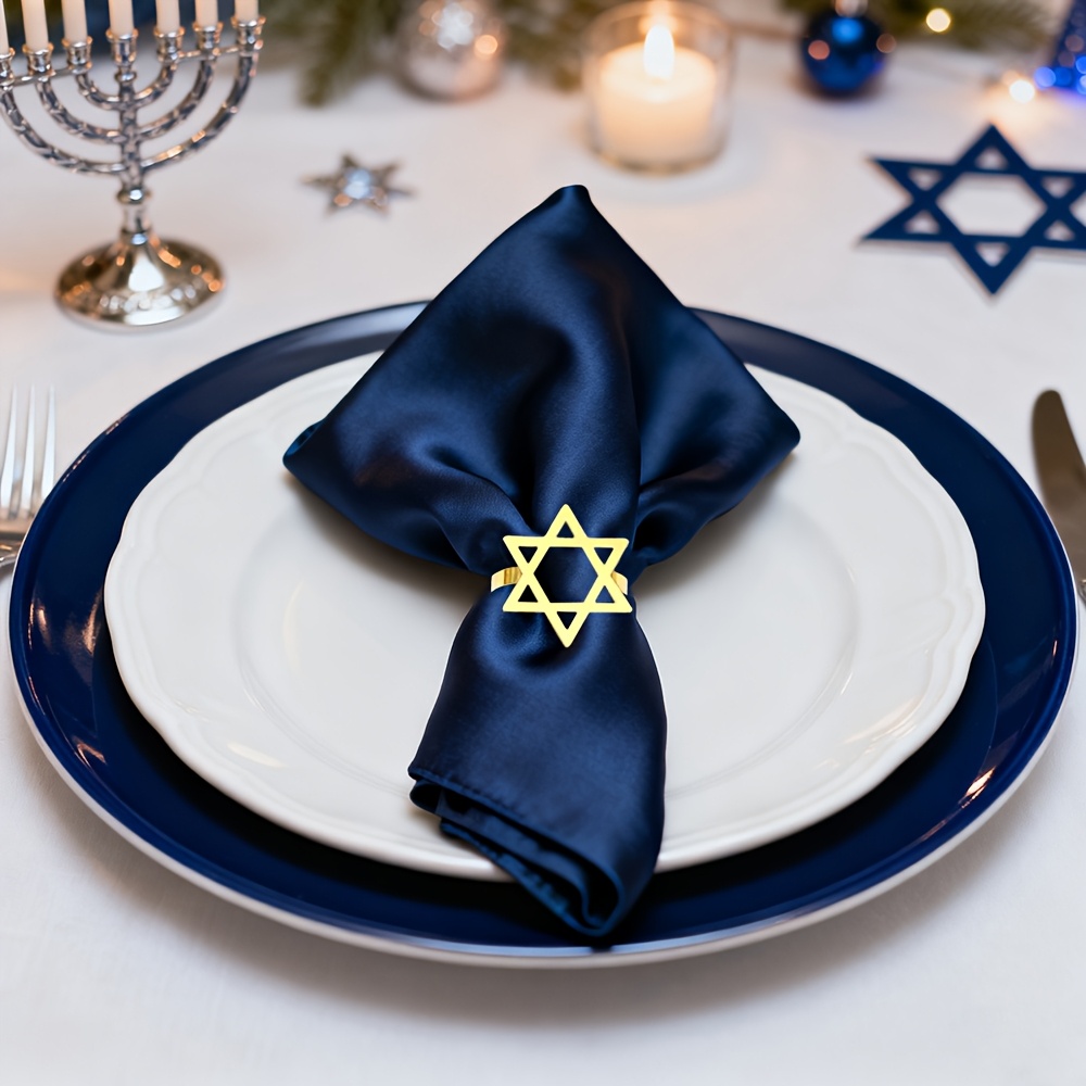 6Pcs Hanukkah Menorah Napkin R - Tables 评论和价格