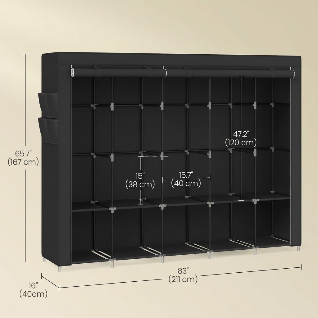 83 Inch Extra Large Portable C - Wardrobe Closet Portable Fabric Cover 评论和价格