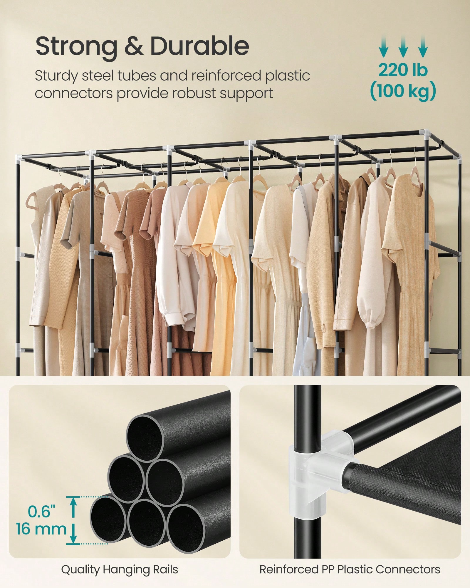 83 Inch Extra Large Portable C - Wardrobe Closet Portable Fabric Cover 评论和价格