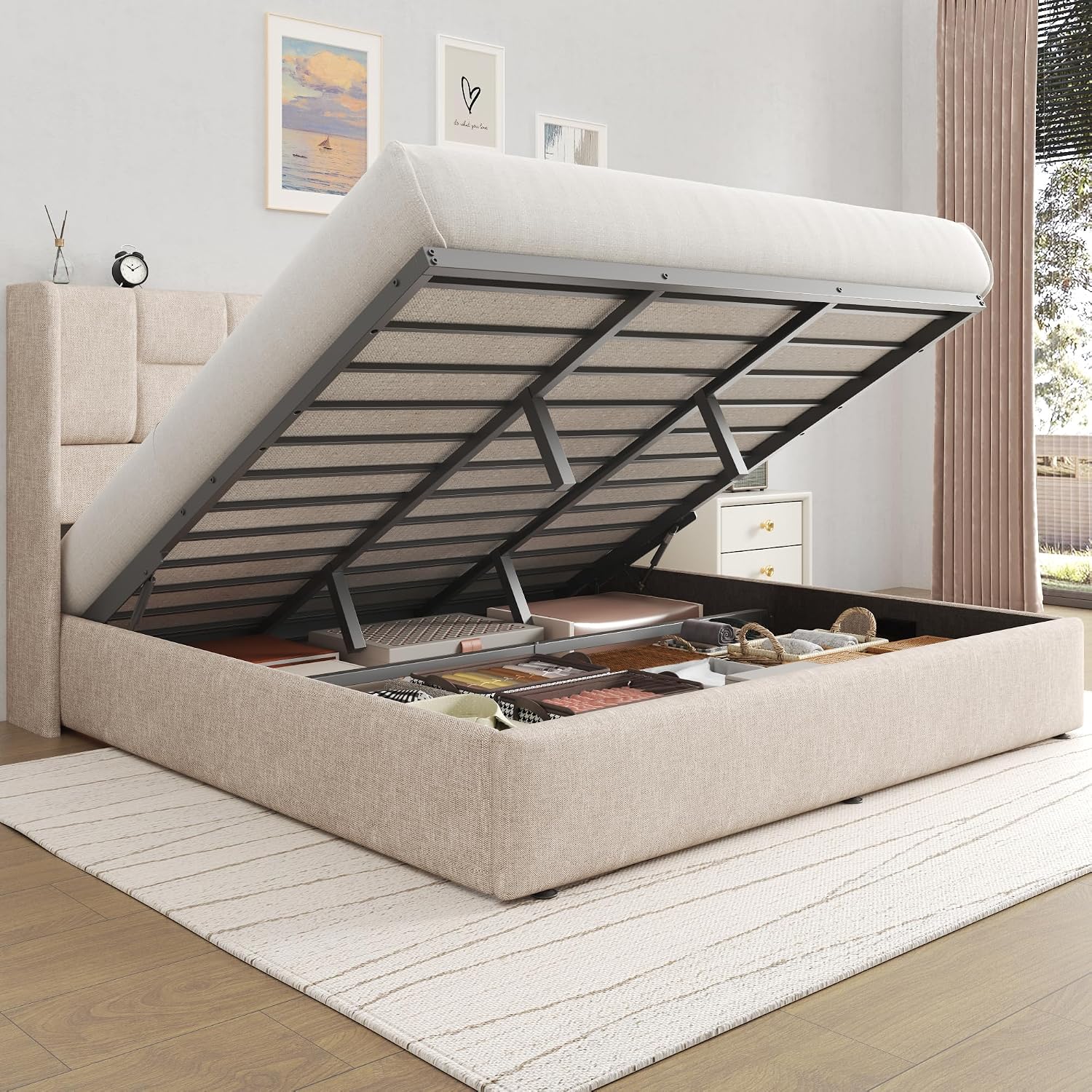 King Bed Frame Hydraulic Gas L - Gas Lift Storage Bed Hydraulic 评论和价格