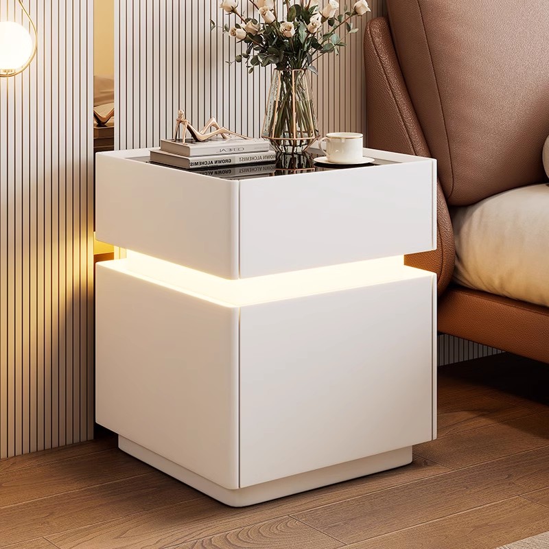 Intelligent Bedside Table with - Solid Wood Nightstand 2 Drawers 评论和价格