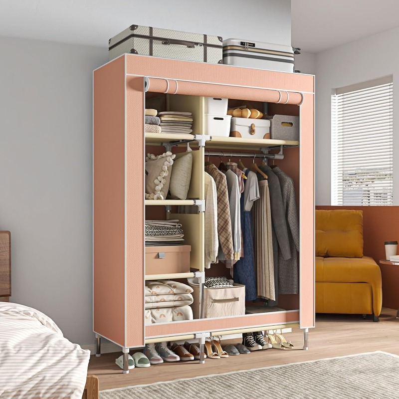 Portable Wardrobe, Freestandin - Wardrobe Closet Portable Fabric Cover 评论和价格
