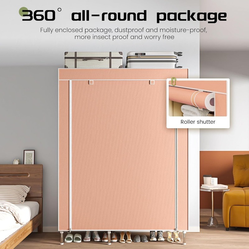 Portable Wardrobe, Freestandin - Wardrobe Closet Portable Fabric Cover 评论和价格