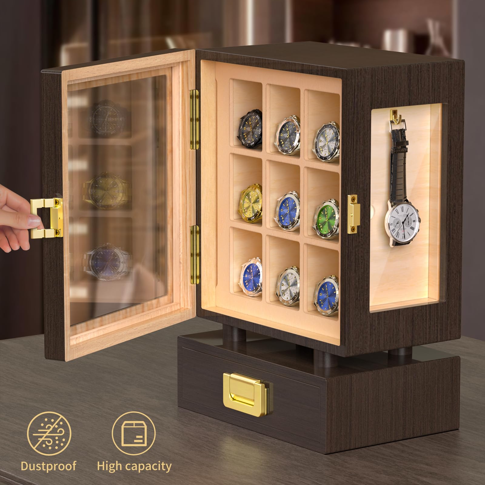 Custom Rectangle Wooden Watch  - Storage 评论和价格