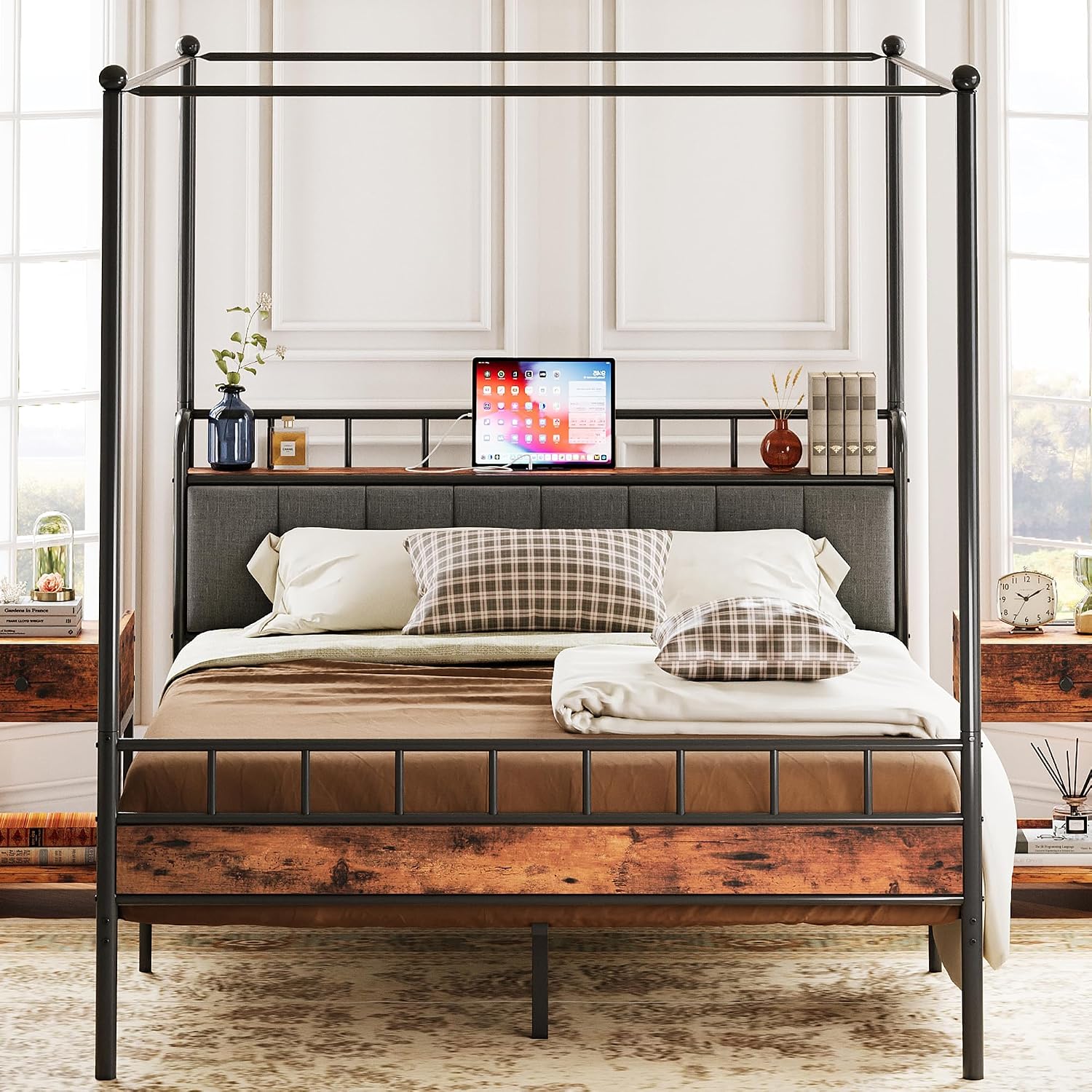 Queen Canopy Bed Frame Storage - Canopy Bed Frame Metal Queen 评论和价格