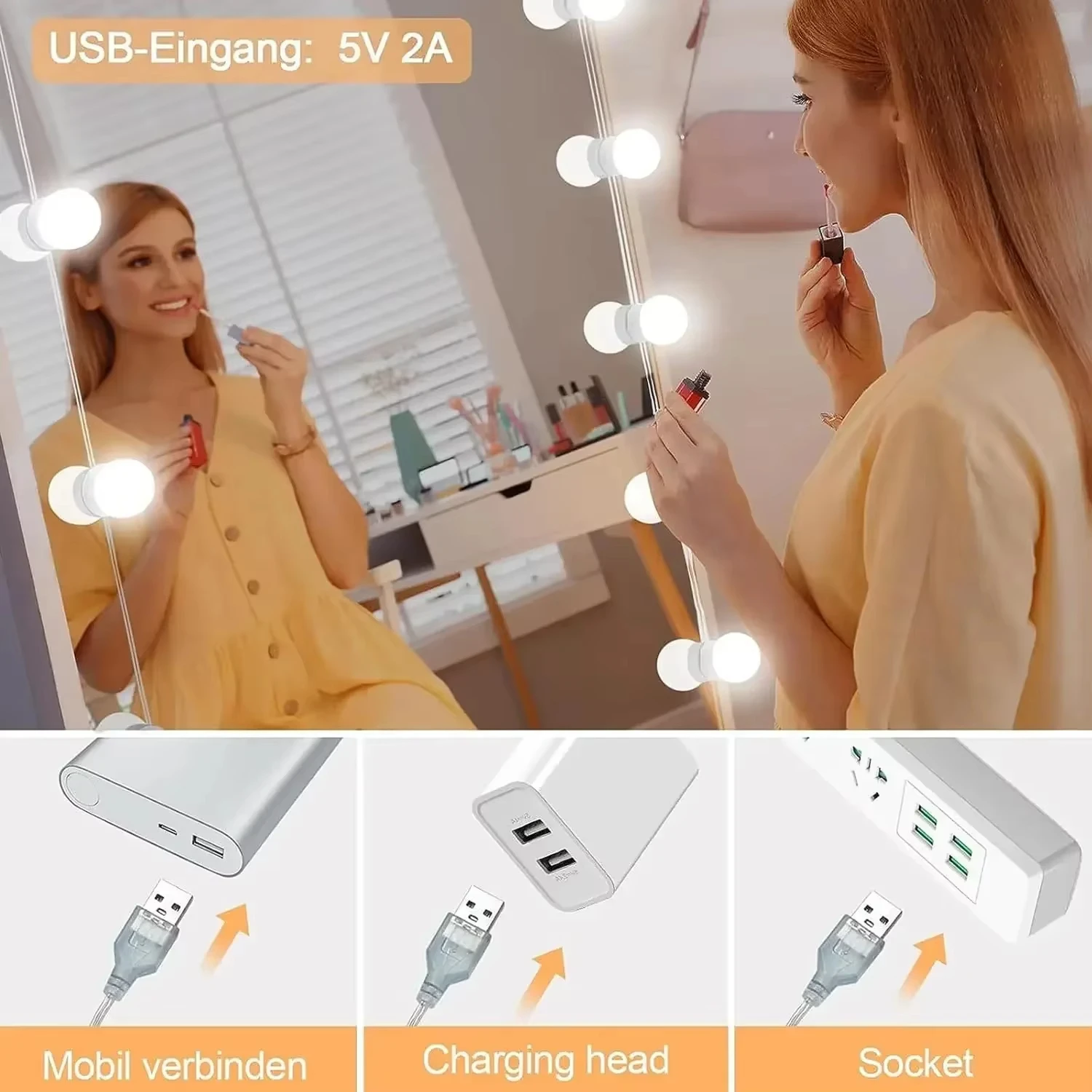 Hollywood Vanity Mirror Lights - Dressing Table Vanity With Lighted Mirror 评论和价格