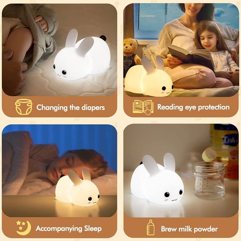 LED Rabbit Night Light Remote  - Floating Nightstand With Led Light 评论和价格