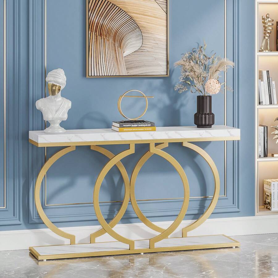 Inch Modern Gold Console Table - Sofas 评论和价格