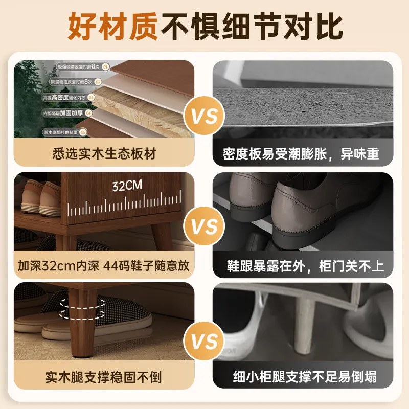 for Solid Wood Shoe Cabinet Na - Shoe Rack Cabinet Narrow Entryway 评论和价格