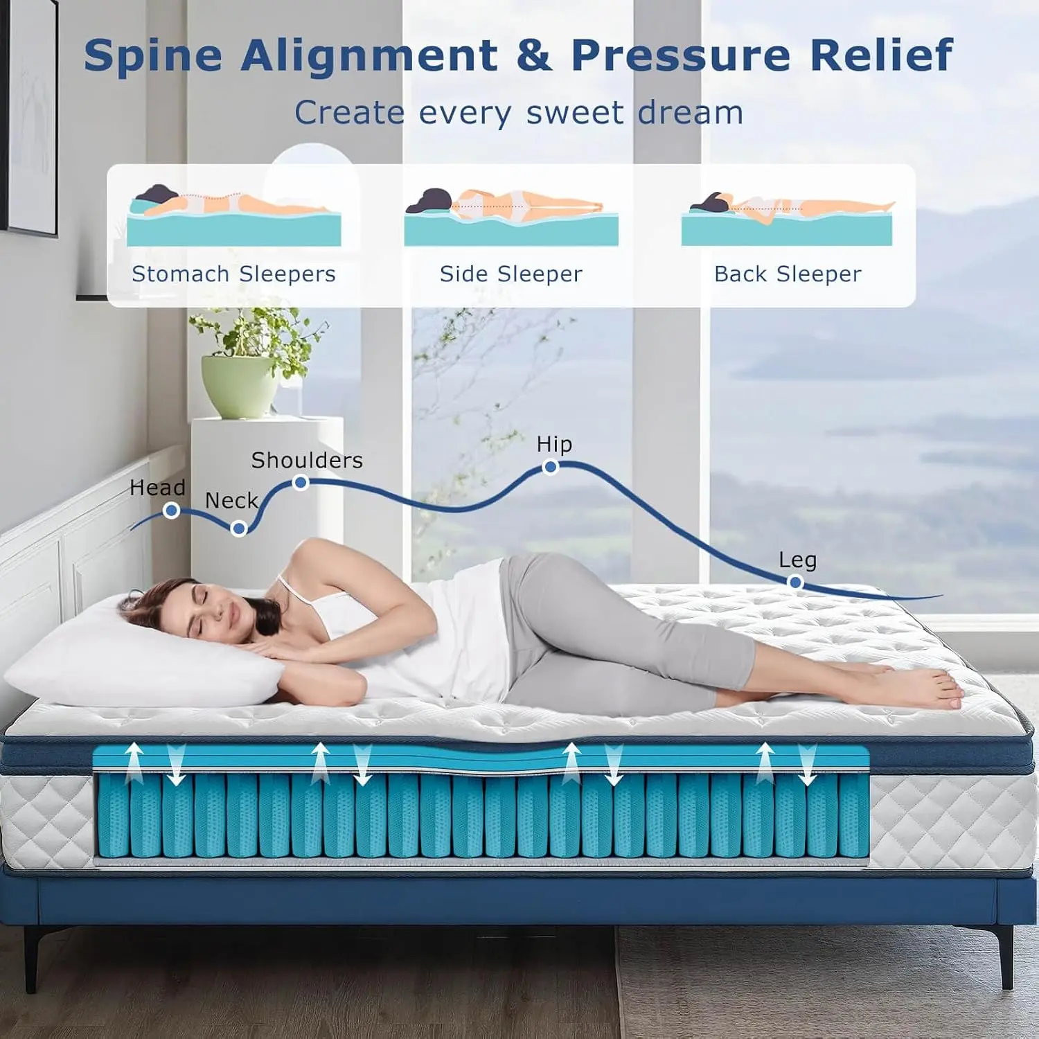 Queen Mattress, 12 Inch Medium - Memory Foam Mattress In A Box Queen 评论和价格