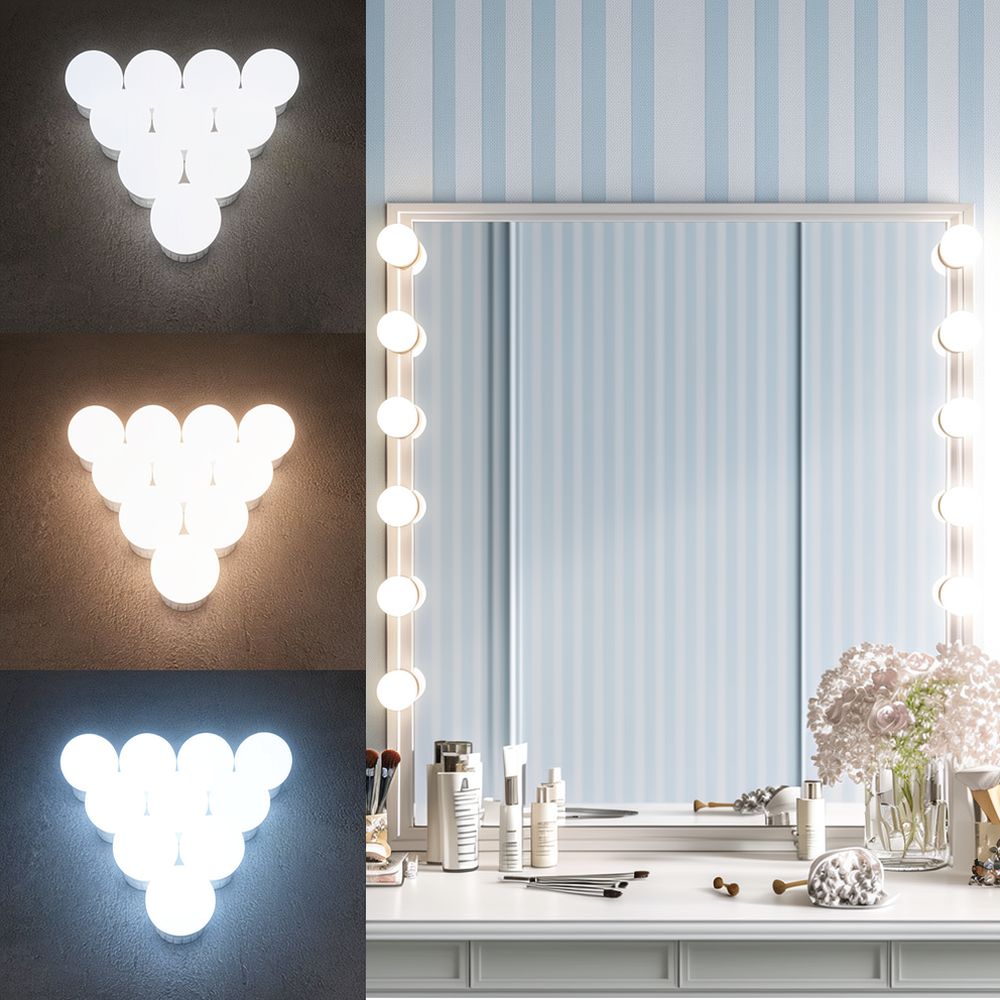 Vanity Mirror Light LED Hollyw - Dressing Table Vanity With Lighted Mirror 评论和价格