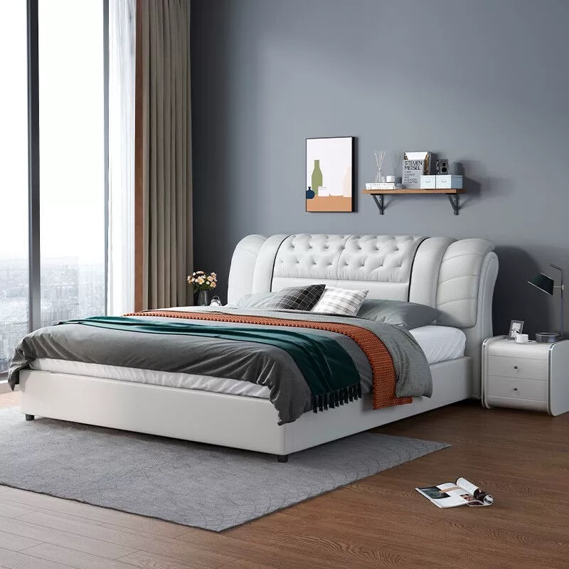 Set Furniture Bedroom Leather  - King Size Bed Frame With Storage Drawers 评论和价格